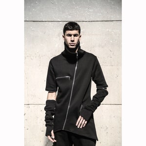 Born Slippy Jacket (avantgarde clothing-street high fashion-black men clothing-unique men fashion-dystopian-cyberpunk-futuristic clothing)