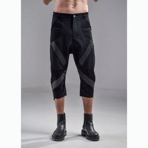 Cybernetic Pants (black men pants-unique men pants-futuristic-dystopian-men&#39;s wear-street high fashion-cyberpunk clothing-black men clothing
