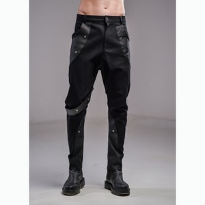Echelon Pants (black men pants-cyberpunk-men clothing-men street fashion-avantgarde clothing-futuristic clothing-unique-cyberpunk-men&#39;s wear