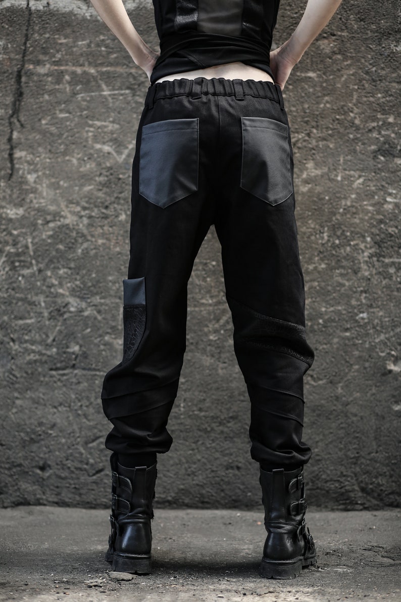 Combat Pants women cargo pants-black pants-avantgarde-street high fashion-women street wear-unique women clothing-cyberpunk-dystopian image 2