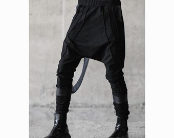 Hap Pants: Men's Black Harem Pants | Drop Crotch Pants | Alternative Streetwear Trousers