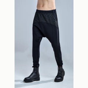 Rowan Trousers (men loose pants-black men pants-harem pants-black clothing-street men fashion-avantgarde-futuristic-dystopian-cyberpunk)