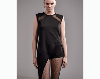 Resilient Tunic (asymmetric women tunic-futuristic fashion-cyberpunk-street fashion women-dystopian-unique women clothing-black fashion)