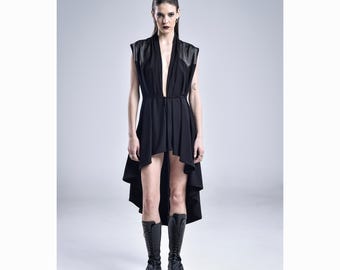 Ethereal Cardigan (futuristic clothing-cyberpunk clothing-women fashion-unique cardigan-black cardigan-rave fashion-dystopian-black fashion)