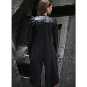 シャドウ カーディガン (黒のカーディガン - ポスト アポカリプス - 黙示録的な服 - サイバーパンク - インダストリアル - バーニング マン ファッション - オルタナティブな服)