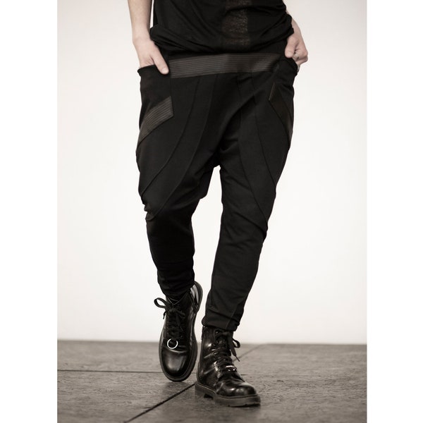 Die Illusion Pants (pantalons pour hommes-vêtements pour hommes-pantalons noirs-vêtements noirs-vêtements alternatifs-mode de rue-vêtements apocalyptiques-pantalons amples)