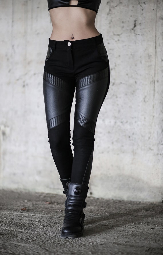 Aenar Pants women Pants-faux Leather-black Pants-avantgarde-street
