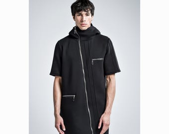 Sudadera Core (moda urbana - ropa negra para hombre - ropa completamente negra - ropa de hombre - sudadera negra con capucha - estilo urbano para hombre)