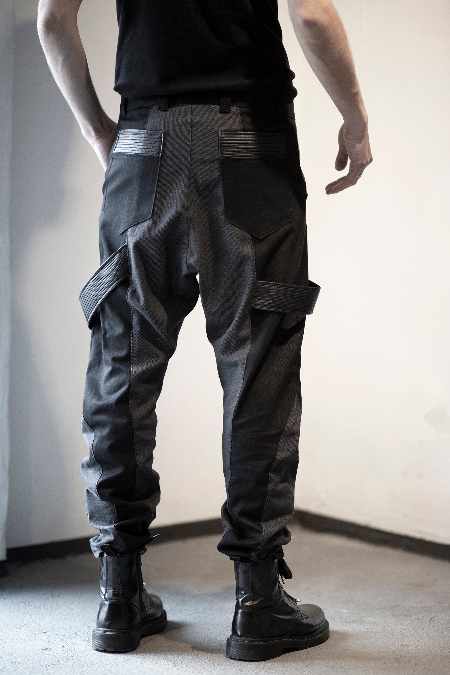 Vapour Pants men Pants-cyberpunk-alternative Men Clothing-men Street  Fashion-avantgarde Clothing-futuristic Clothing-unique-dark Fashion -   Israel