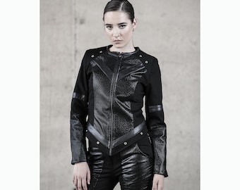 Blackstar Jacket (unique women jacket-futuristic clothing-cyberpunk fashion-festival clothing-black jacket-dystopian)