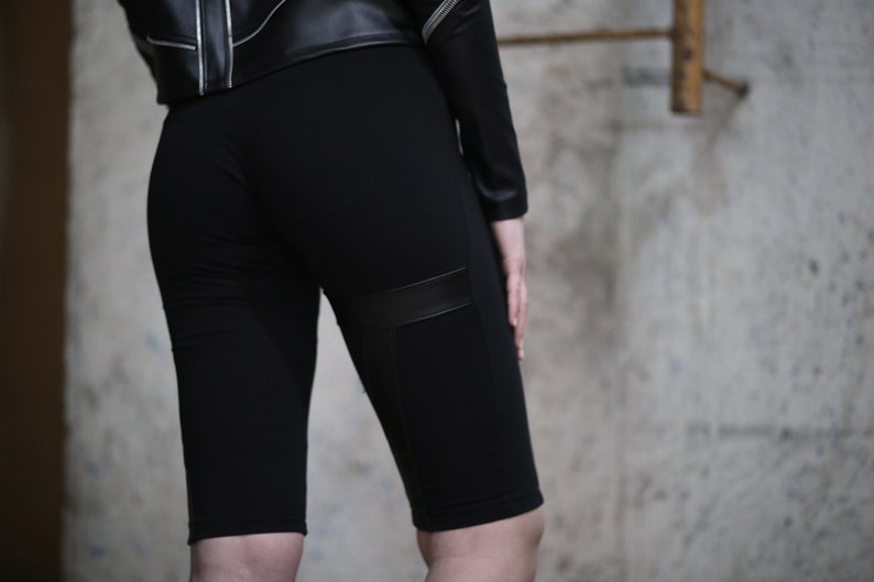 Ranger Half Leggings knee length leggings-short leggings-apocalyptic-post apocalyptic-alternative clothing-black leggings-women pants image 6