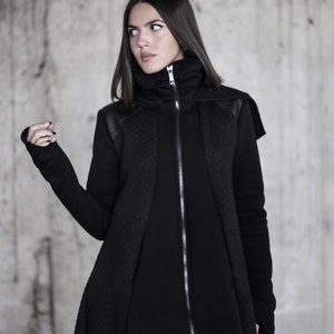 Niea Jacket avantgarde-futuristic fashion-street high fashion-cyberpunk-dystopian-unique women jacket-dark fashion-post apocalyptic image 3