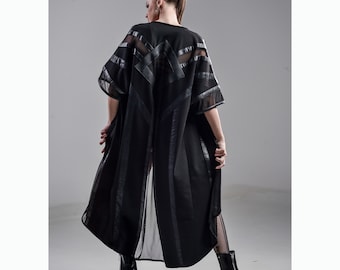 Phoenix Kimono (avantgarde-futuristic fashion-cyberpunk-street high fashion-dystopian-unique fashion-black fashion-women kimono-unisex)