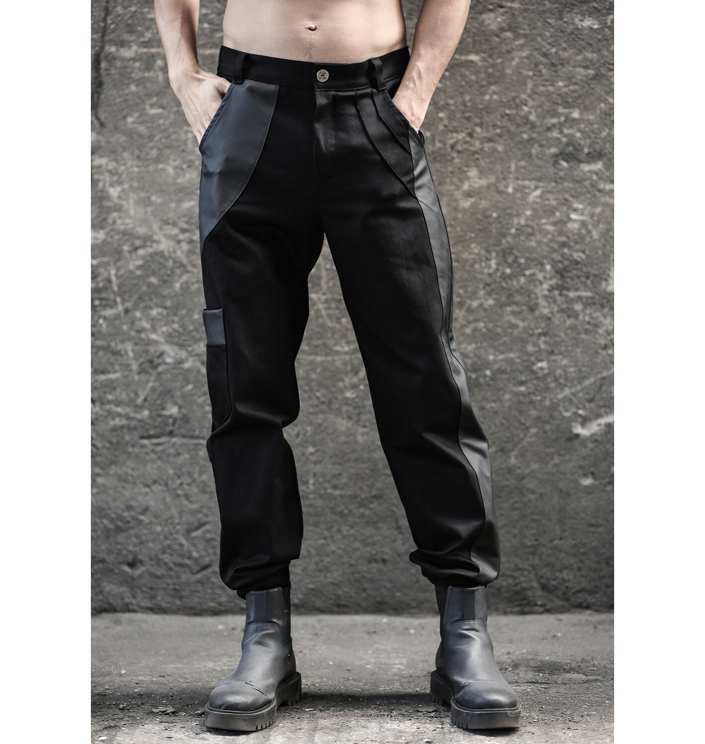 HAORUN Men Plus Size Cargo Trousers Outdoor Dance Pants