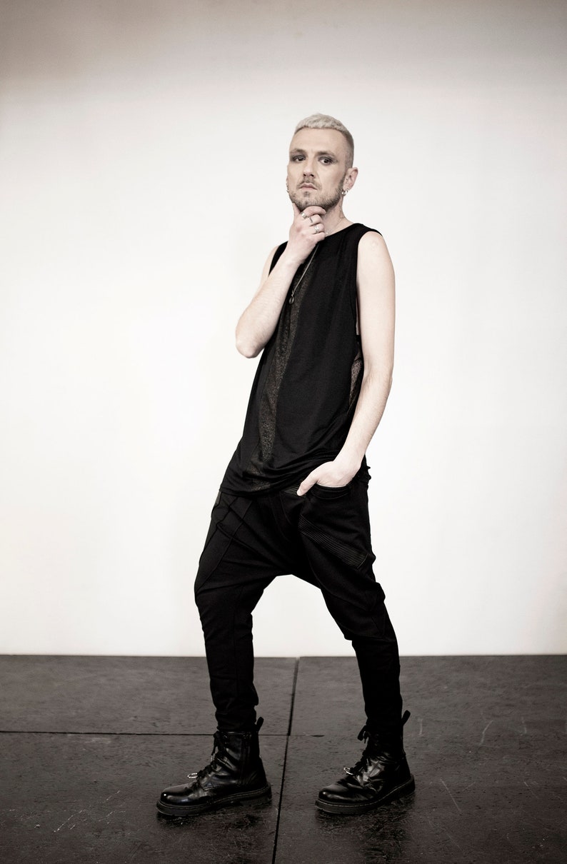 Die Illusion Pants men pants-men clothing-black pants-black clothing-alternative clothing-street fashion-apocalyptic clothing-loose pants