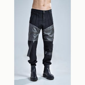 Ryder Pants (black men pants-avantgarde clothing-unique men pants-futuristic-dystopian-men&#39;s wear-street high fashion-cyberpunk clothing)