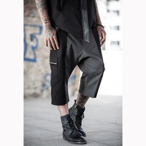 Hecto Pants (men pants-cyberpunk-alternative men clothing-street fashion-avantgarde-short pants-futuristic clothing-unique-dark fashion)