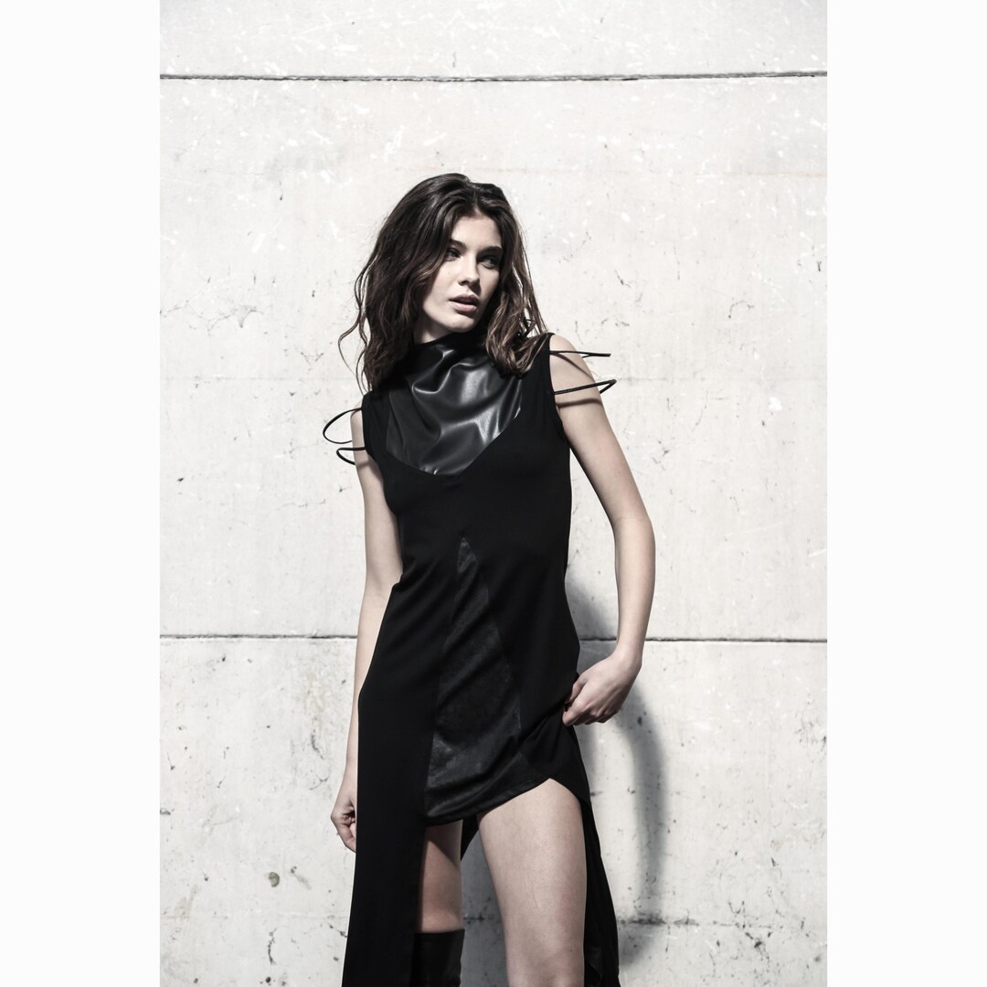 Life Force Dress (unique dress-women Black fashion-party dress-black dress-futuristic dress-festival wear)