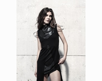 black dress festival outfit Irregular backless solid tube midi dress