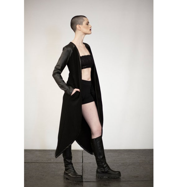 Anxious Cardigan black Cardigan avantgarde dark Fashion cyberpunk futuristic burning Man Fashion alternative Clothing women Fashion Etsy Canada