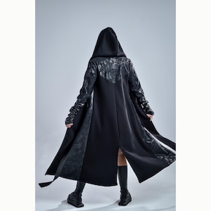 Ash Cardigan (futuristic clothing-cyberpunk-futuristic fashion-dystopian clothing-black fashion-women black jacket-women black long jacket)