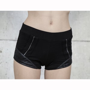 Tayen Shorts (booty shorts-black cotton shorts-avantgarde-unique shorts-futuristic clothing-cyberpunk-women street fashion)