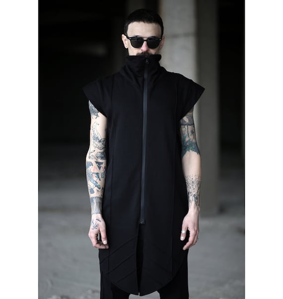 desempleo Haz todo con mi poder Papúa Nueva Guinea Code Black Vest ropa de hombre negro-ropa alternativa-moda - Etsy España