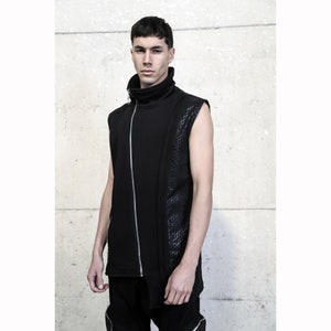 Slak Jacket (black vest-avantgarde-street men fashion-black men clothing-unique men fashion-dystopian-cyberpunk-futuristic clothing)