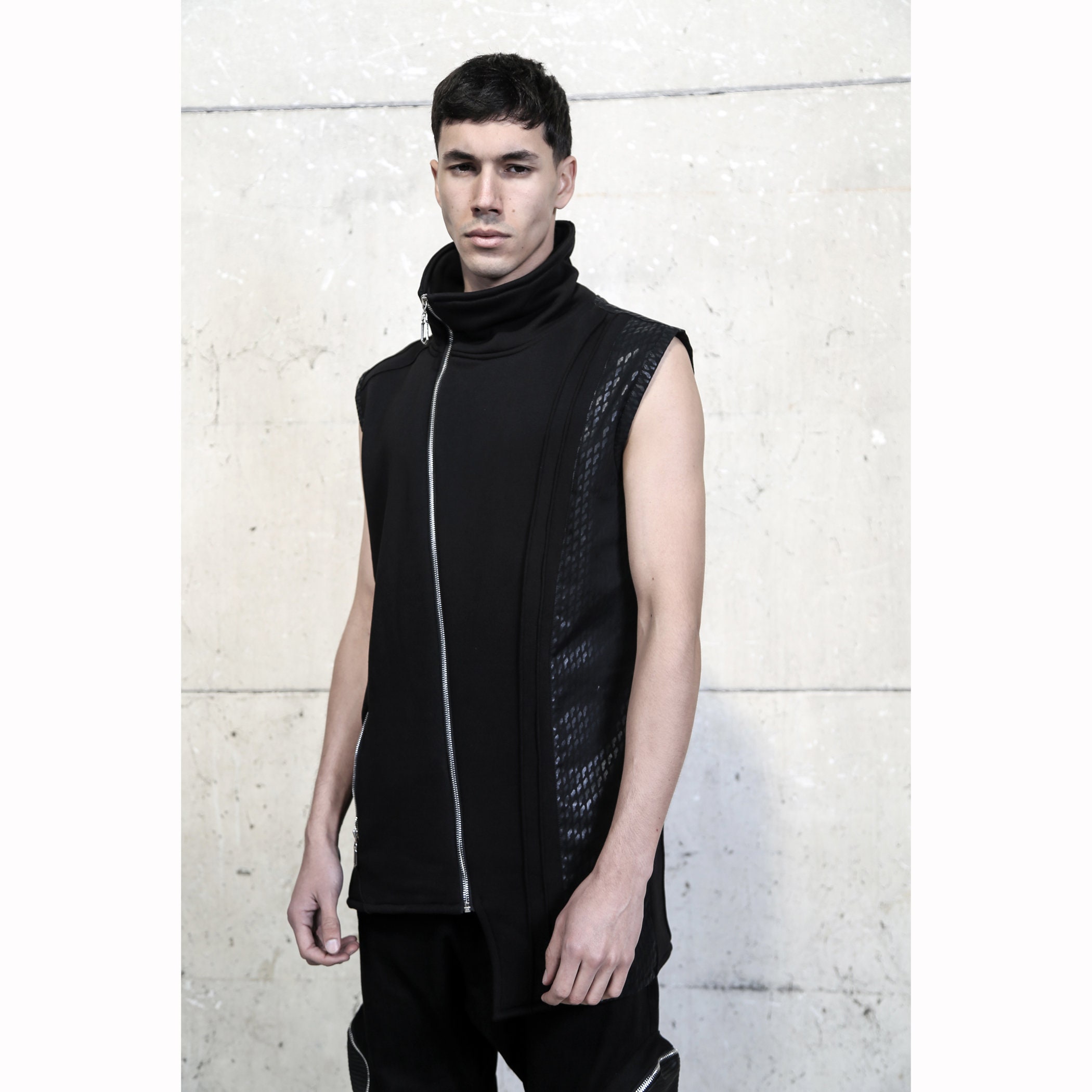 Buy Slak Jacket black Vest-avantgarde-street Men Fashion-black Men  Clothing-unique Men Fashion-dystopian-cyberpunk-futuristic Clothing Online  in India 