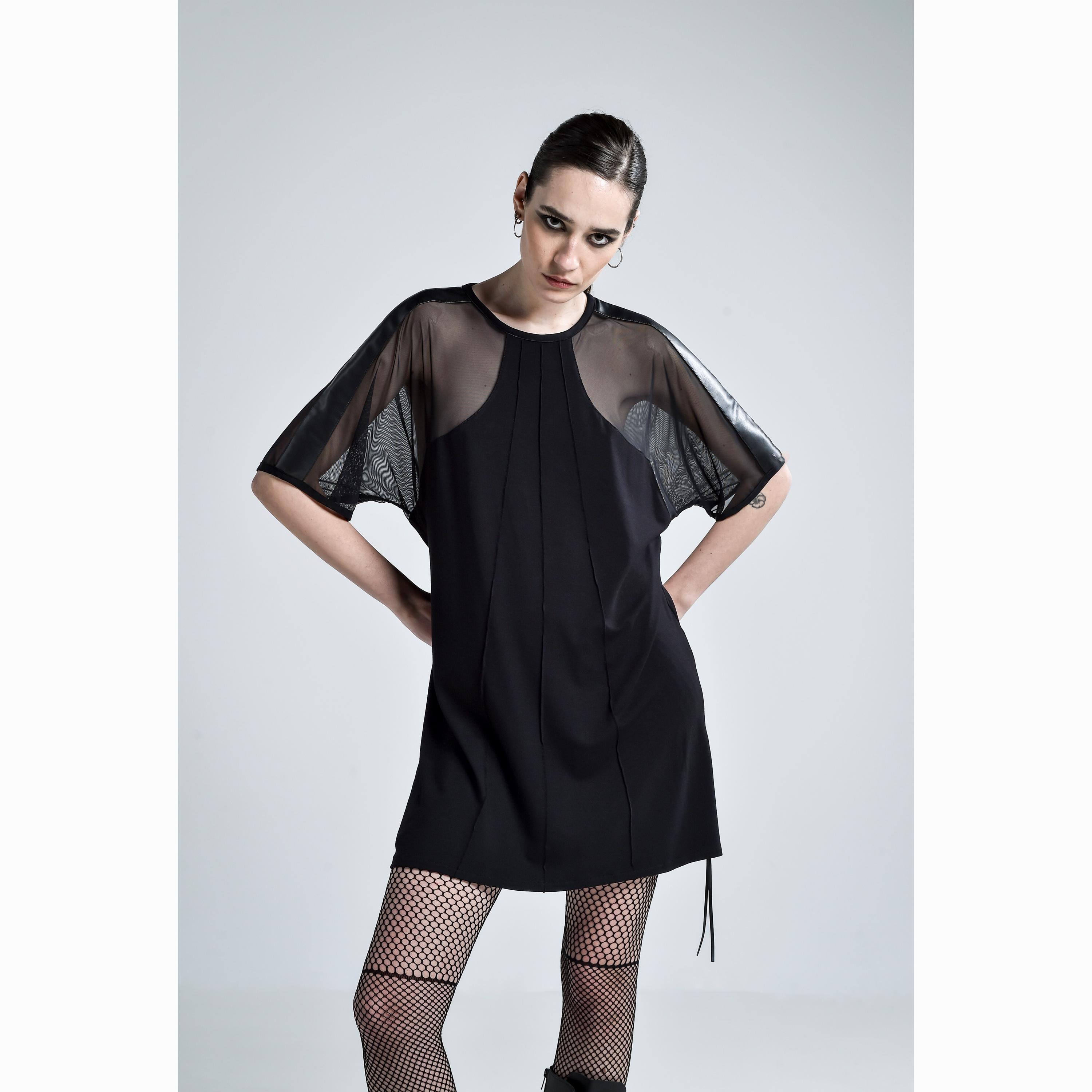Black Sheer Panel Dress - Etsy
