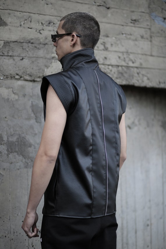 Reactor Jacket faux Leather Jacket-leather Vest-avantgarde  Fashion-futuristic Clothing-cyberpunk-street High Fashion-black Men  Clothing -  Canada