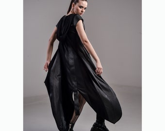 Alina Cardigan (futuristic clothing-cyberpunk clothing-women fashion-unique cardigan-black cardigan-rave fashion-dystopian-black fashion)
