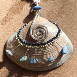 Fancy Sea Shell Necklace, beach lovers gift, ocean, seashore, real shell pendant, nautical choker, coral, clam, shell gifts, tropical decor