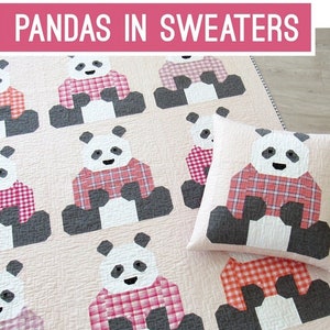 Panda in Sweaters Quilting pattern by Elizabeth Hartman - PATTERN ONLY