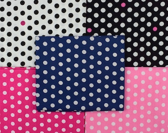 polka dot fat Quarter Bundle,  pastel cotton fabric, spotty fabric