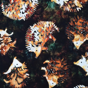 Hedgehog Cotton Fabric: Wild Wood Quilting Material - Price by Half Metre