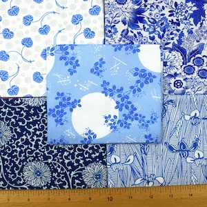 Blue and white Delft fat Quarter Bundle, Delft blues, quilting fabric