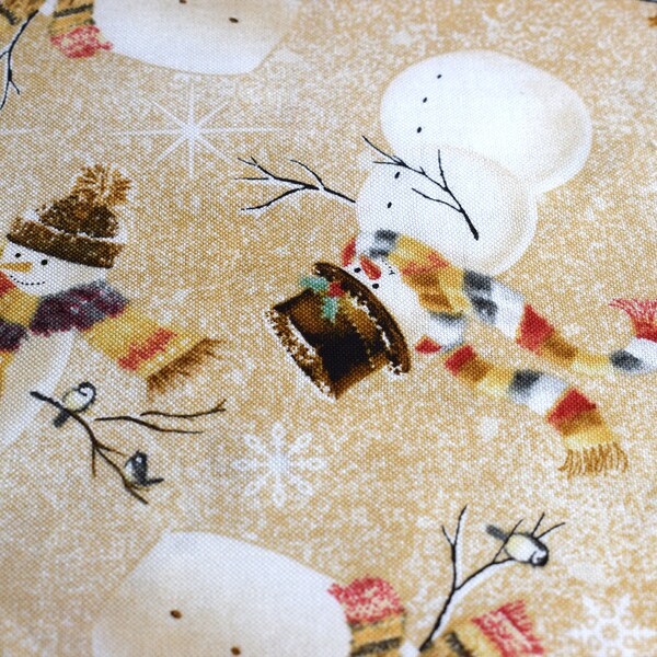 Snowman fabric, christmas fabric, quilting treasures, quilting fabric, woodland friends,  Price by the Half Metre