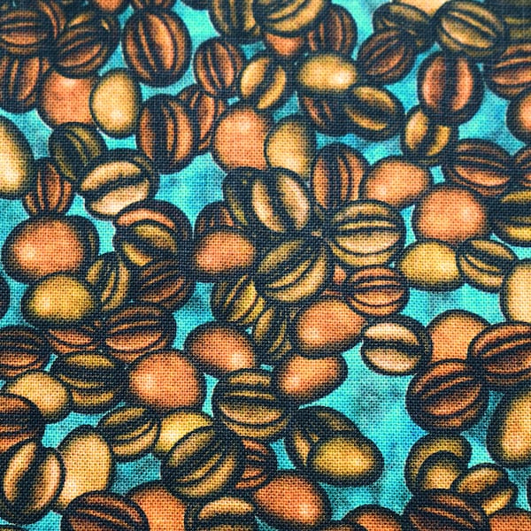 Coffee bean fabric, Quilting fabric, cotton fabric, quilting treasures, cafe all day -  Price by the Half Metre