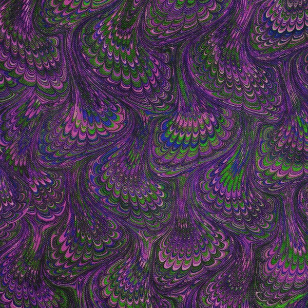 purple Marbled paper quilting fabric,  Library of Rarities Robert Kaufman, Price by the Half Metre