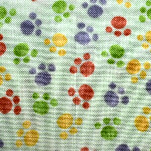 paw print fabric, jungle buddies fabric, Quilting fabric, cotton fabric, quilting treasures, childrens fabric, Price by the Half Metre image 2