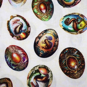 Dragon Eggs Cotton Fabric: Dragon Fire Quilting Treasures - Price by Half Metre