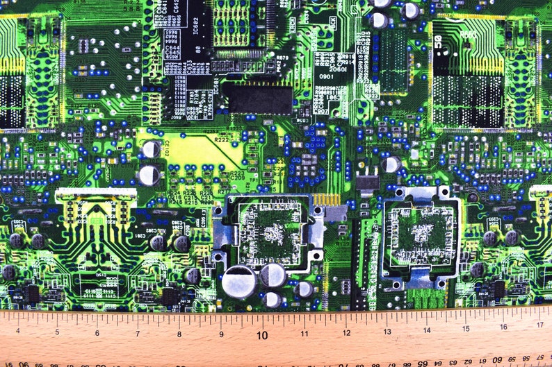 Computer fabric circuit board fabric Quilting fabric cotton Etsy