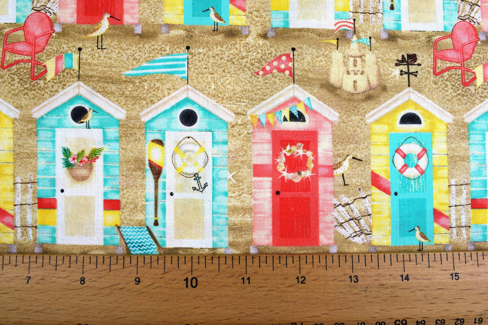 Seaside Fabric Quilting Fabric Cotton Fabric Beach Hut Etsy UK