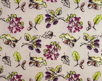 Acorn Cotton Fabric: Debbie Shore Garden Birds Quilting - - Price by Half Metre
