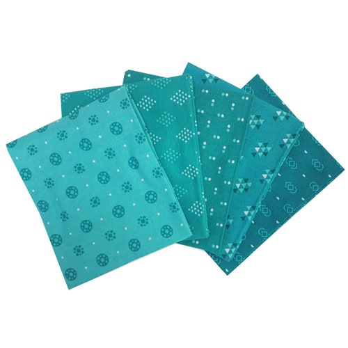 Aqua Fat Quarter Bundle Blender Fabric Quilting Fabric Etsy UK