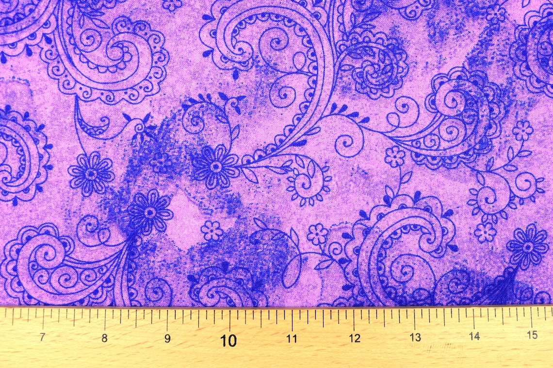 Lilac Paisley Extra Wide Backing Fabric Cotton Quilting Etsy
