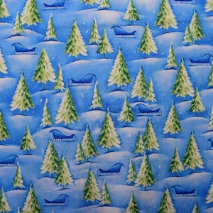 Christmas Trees Fabric: Woodland Cuties Quilting Cotton - Price by Half Metre