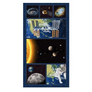 Space station fabric panel, quilting panel, Planetary Mission, Studio E