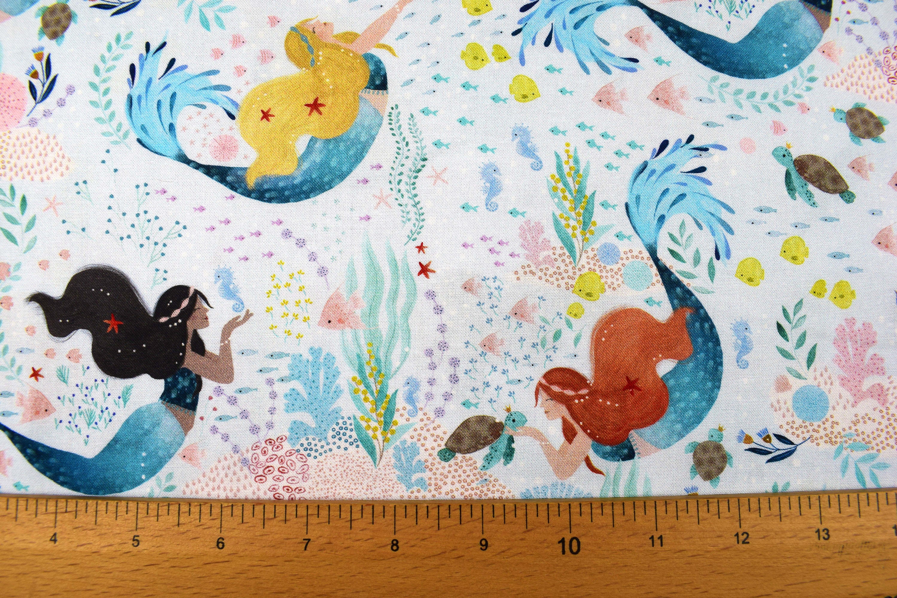 Mermaid Fabric Quilting Fabric Under the Sea by Dear Stella Etsy